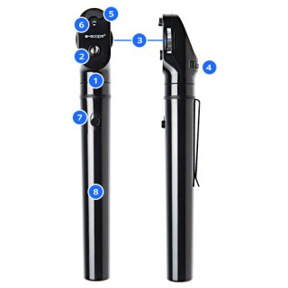 Oftalmoscopio Riester E-SCOPE luz halógena Negro