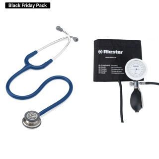 Pack Estetoscópio Littmann Classic III + monitor de pressão arterial Riester Minus II