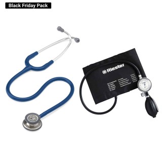 Pack Estetoscópio Littmann Classic III + monitor de pressão arterial Riester Minus II